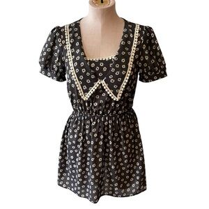 TOSHI Pretty Collar Floral Mini Dress